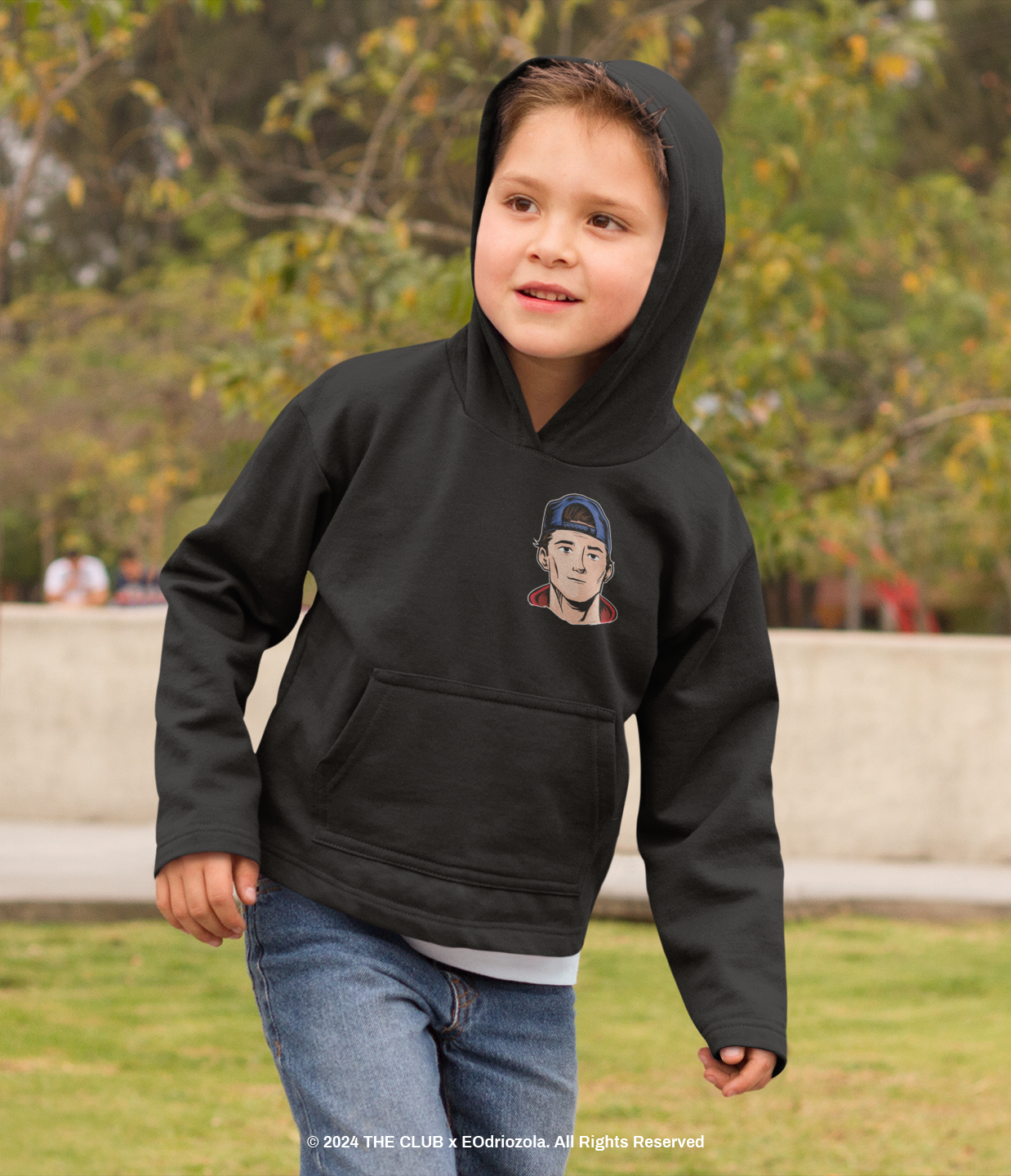 Hoodie Negra Niño - EO "8 Red"