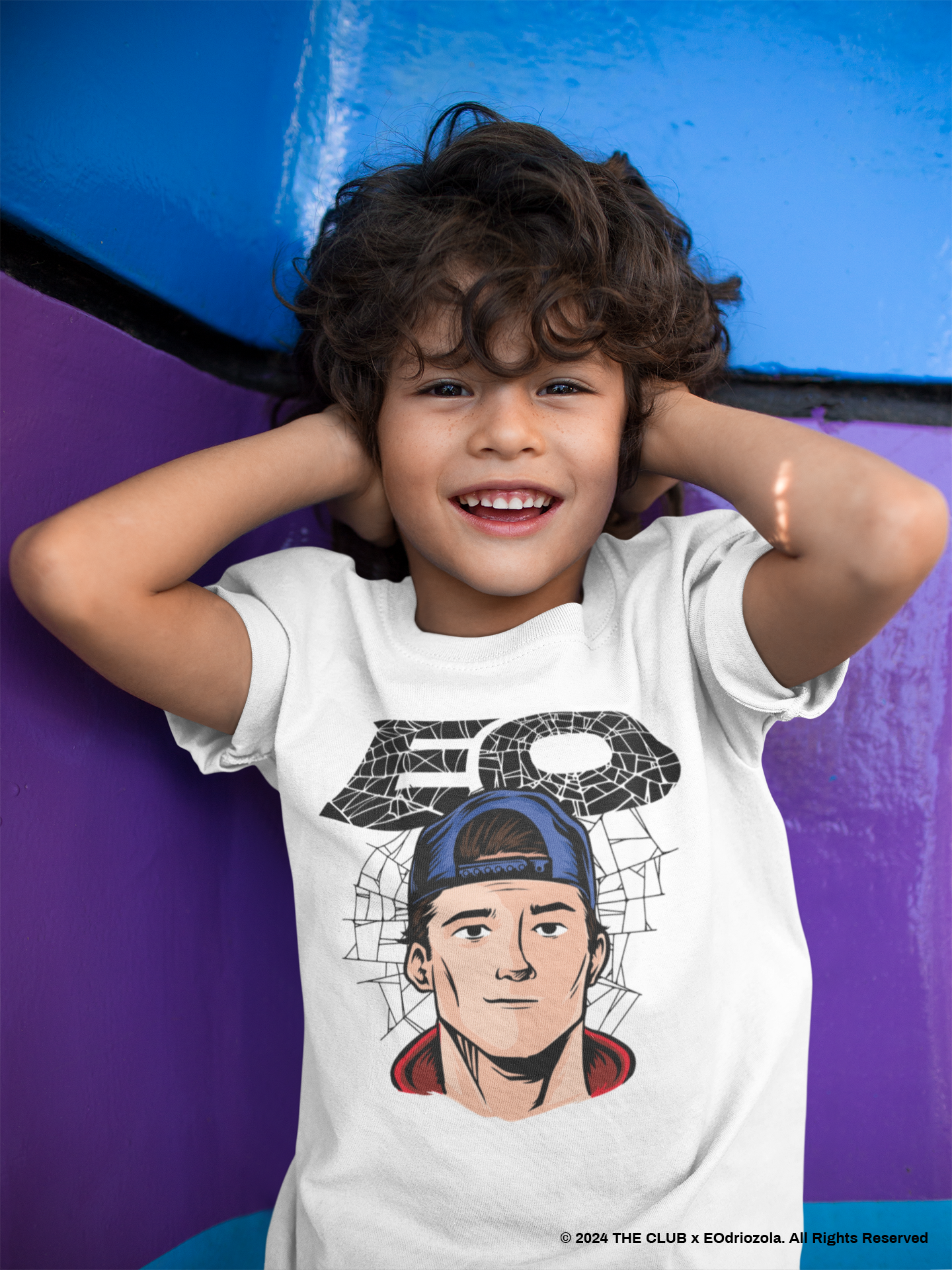 T-shirt Blanca Niño - EO "Faces"